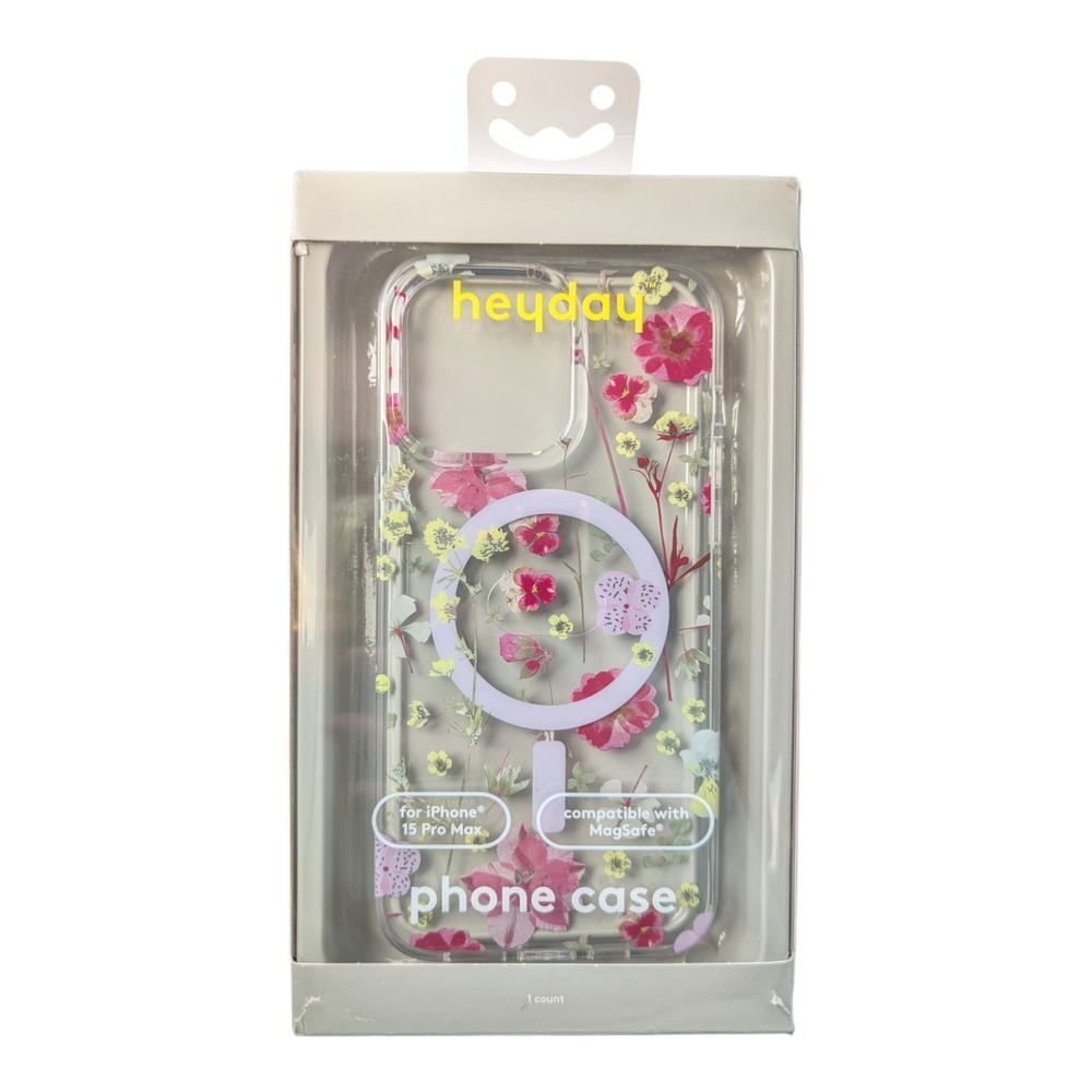 C2. heyday MageSafe Case For Apple iPhone 15‎ Pro Max - Transparent Flowers